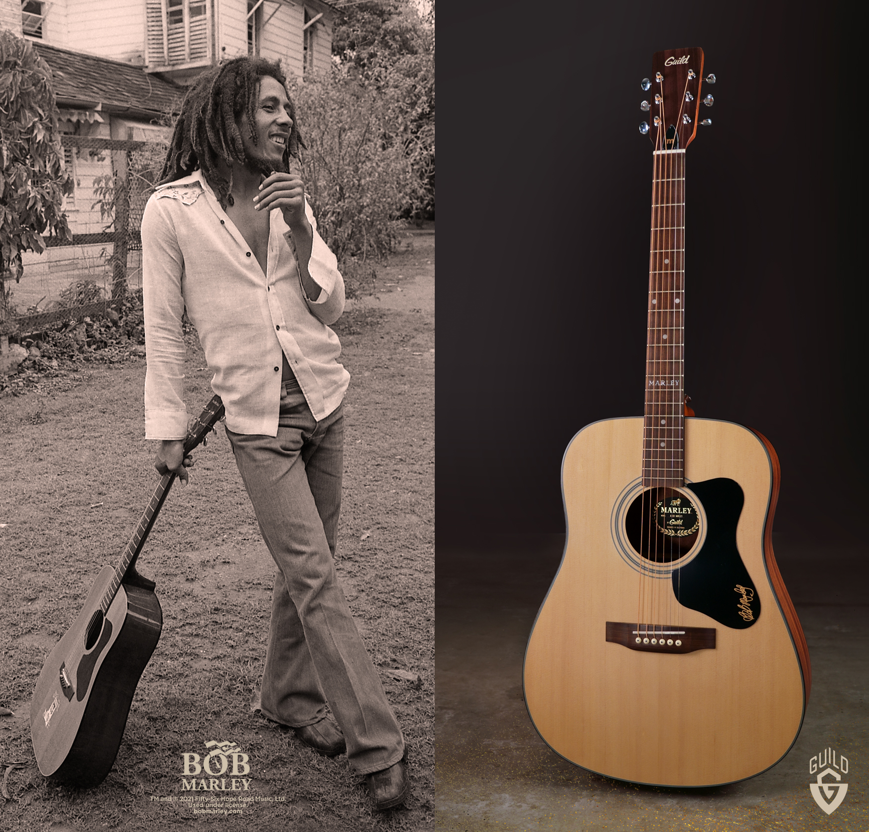 Guild x Bob Marley A-20面單木吉他(tā)